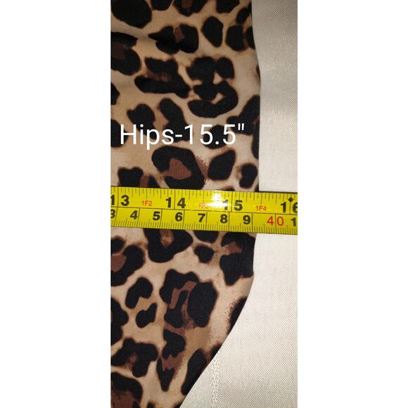 Time And Tru Swimsuit Sz XL 16-18 One Piece Leopard Print Strappy Back Tassels - Picture 10 of 16